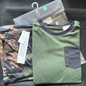 GAP Kids Olive and Camouflage Sleepwear Set